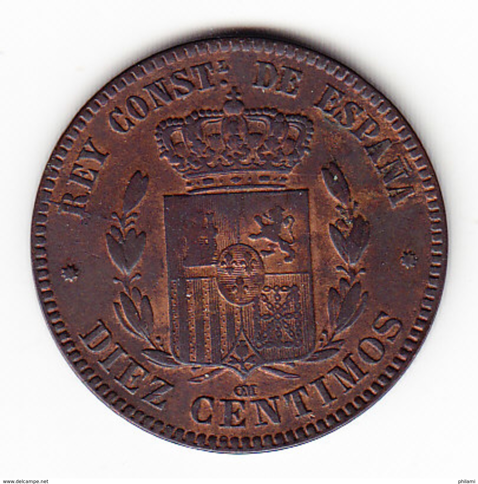 ESPAGNE KM 675 1877 10C AU. (M42) - Monnaies Provinciales