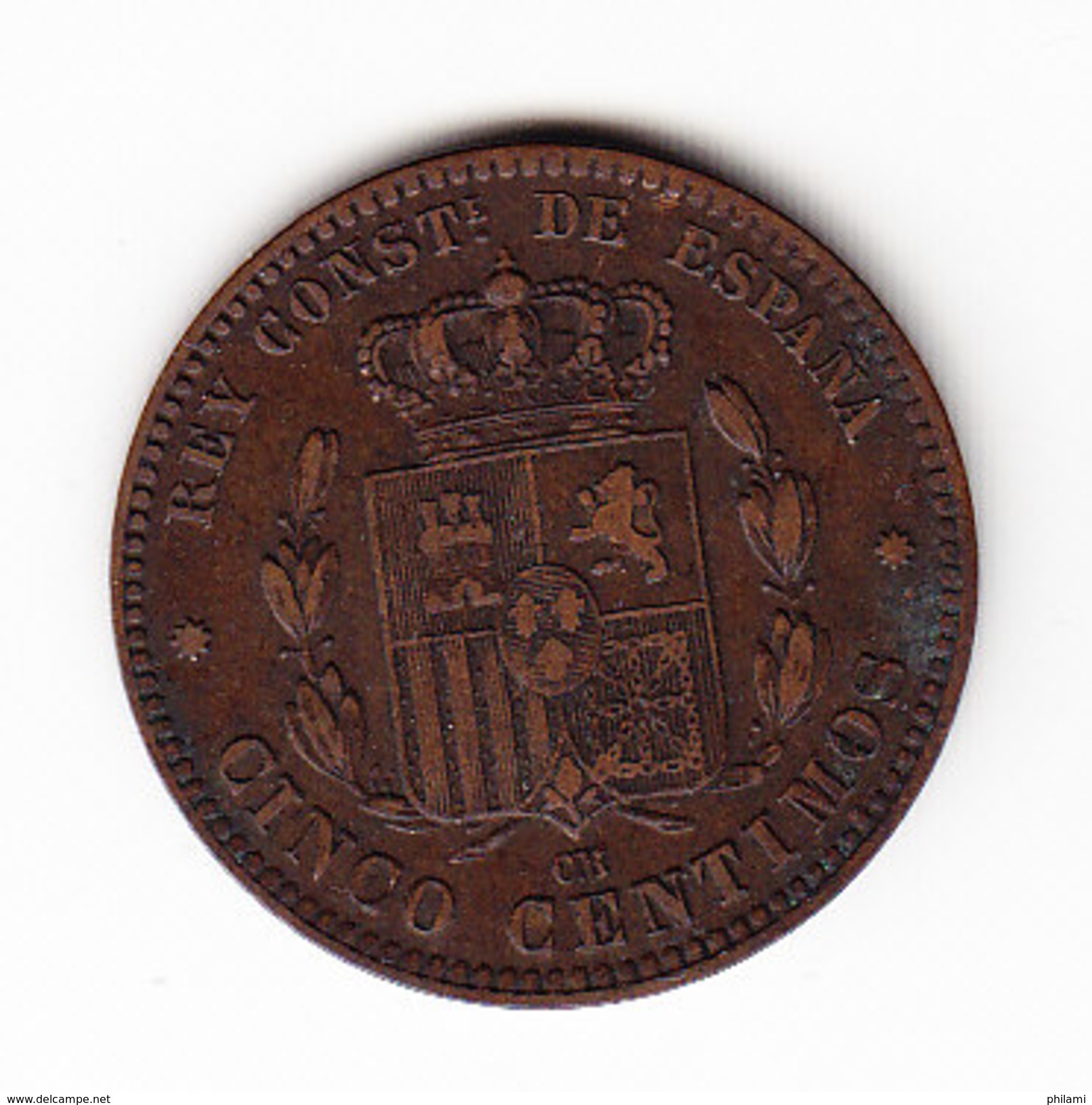 ESPAGNE KM 674 5ct 1877 AU.   (DP68) - Monnaies Provinciales