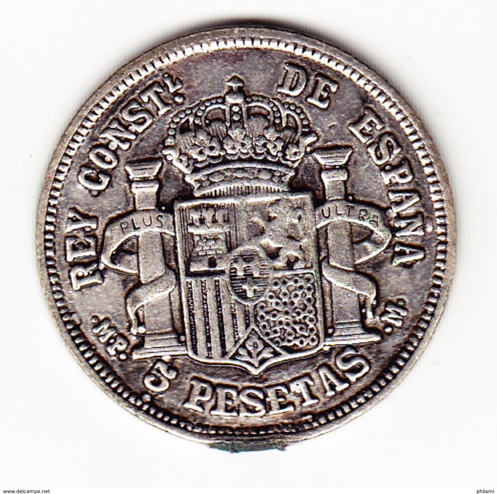 SPAIN 1882  5 Pesetas FAKE NOT IN SILVER. (PD19) - Autres & Non Classés