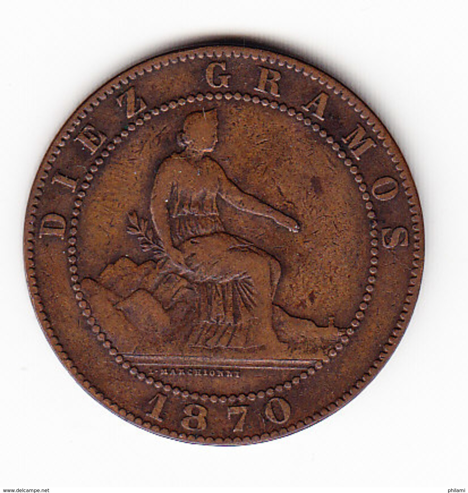 ESPAGNE KM 663 10ct 1870.   (DP67) - Monnaies Provinciales