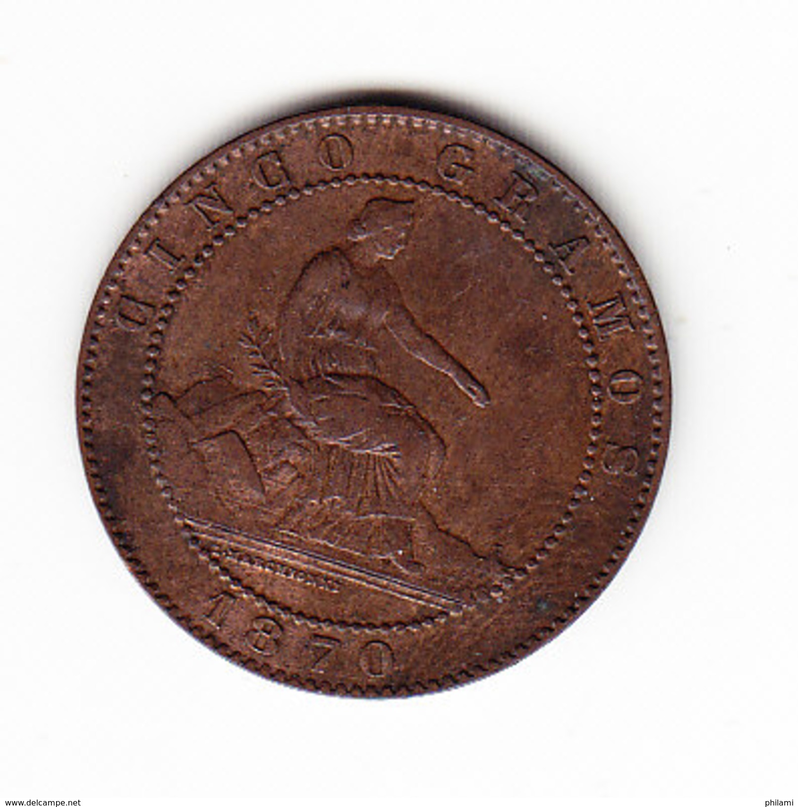 ESPAGNE KM 662 5ct 1870 AU.   (DP120) - Monnaies Provinciales