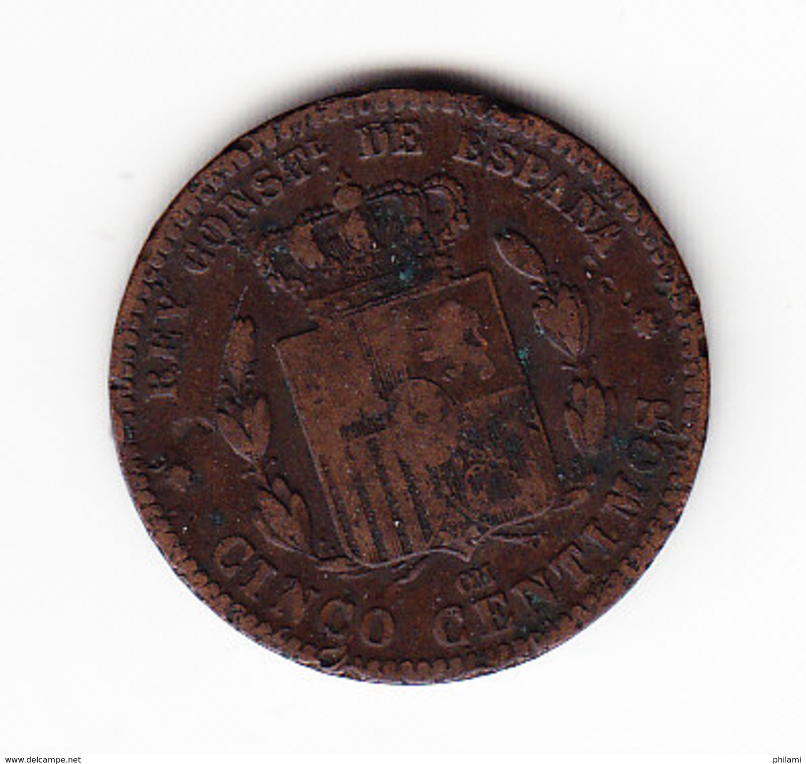 ESPAGNE       KM  674      1877, 5 CENTIMOS.      ( 43 ) - Monnaies Provinciales
