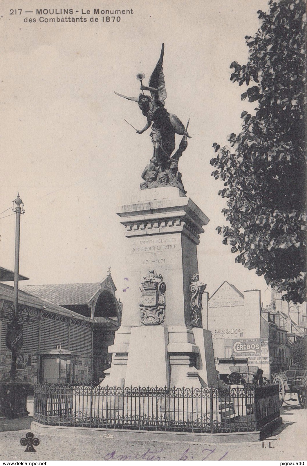G , Cp , 03 , MOULINS , Le Monument Des Combattants De 1870 - Moulins