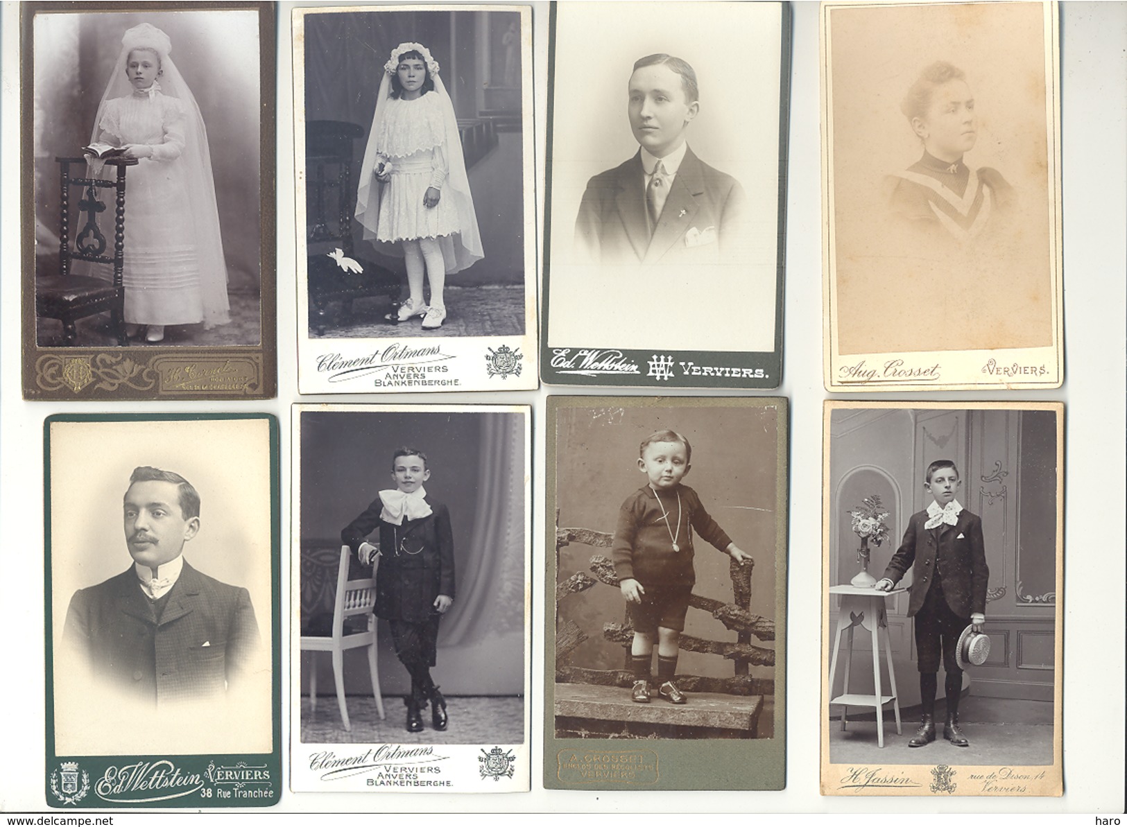 VERVIERS  Lot De 20 Photos Sur Carton ( Petit Et Grand Format) - Bébé, Mode, Communiant(e), Enfant, ... - Personnes Anonymes