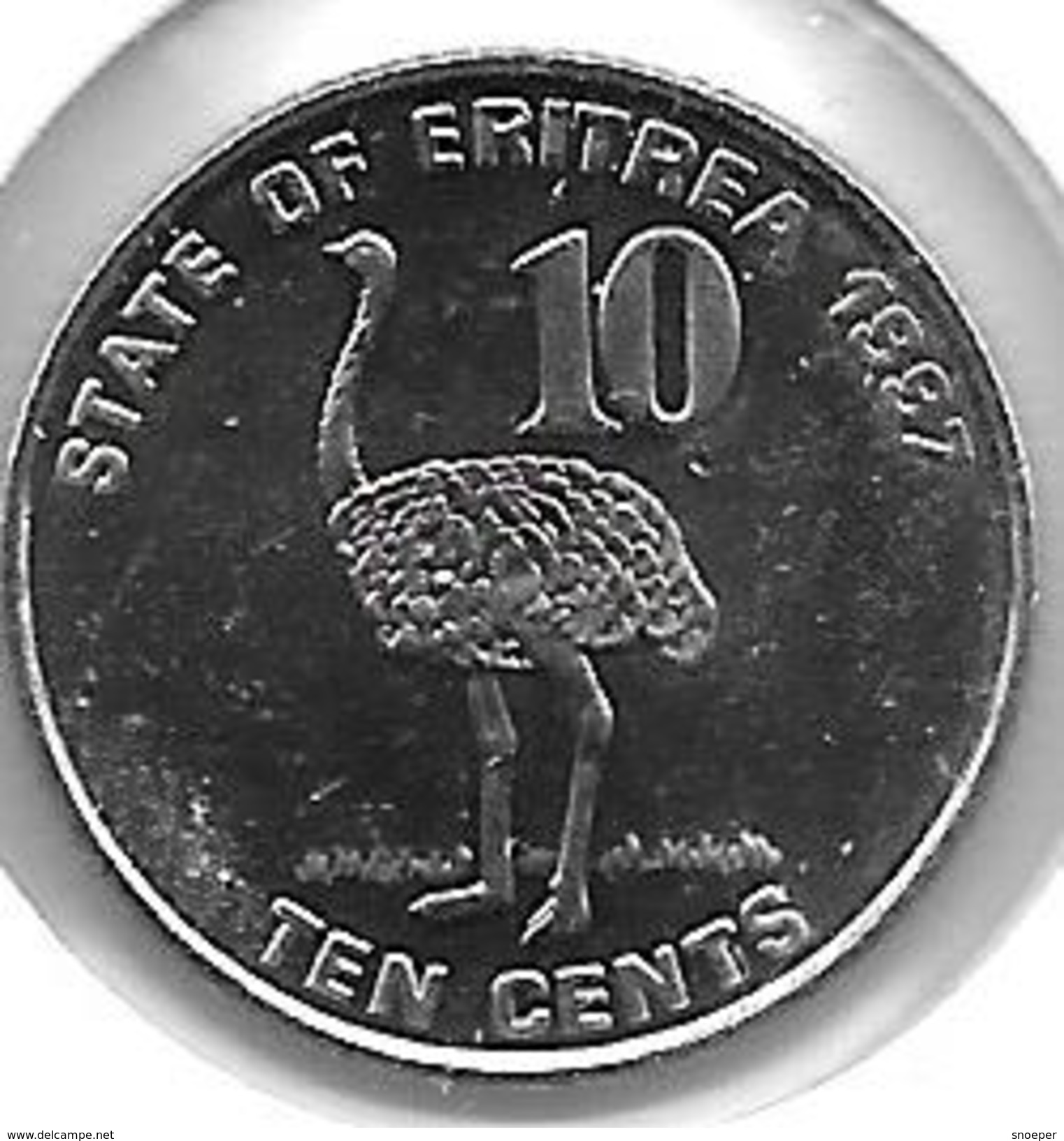 *eritrea 10 Cents 1997 Km 45  Bu - Erythrée