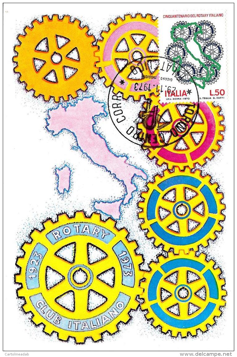 [MD0711] CPM - 50° DELLA FONDAZIONE DEL ROTARY ITALIANO - MAXIMUM CAERD ROMA N° 51 - CON ANNULLO 29.11.1973 - NV - Altri & Non Classificati