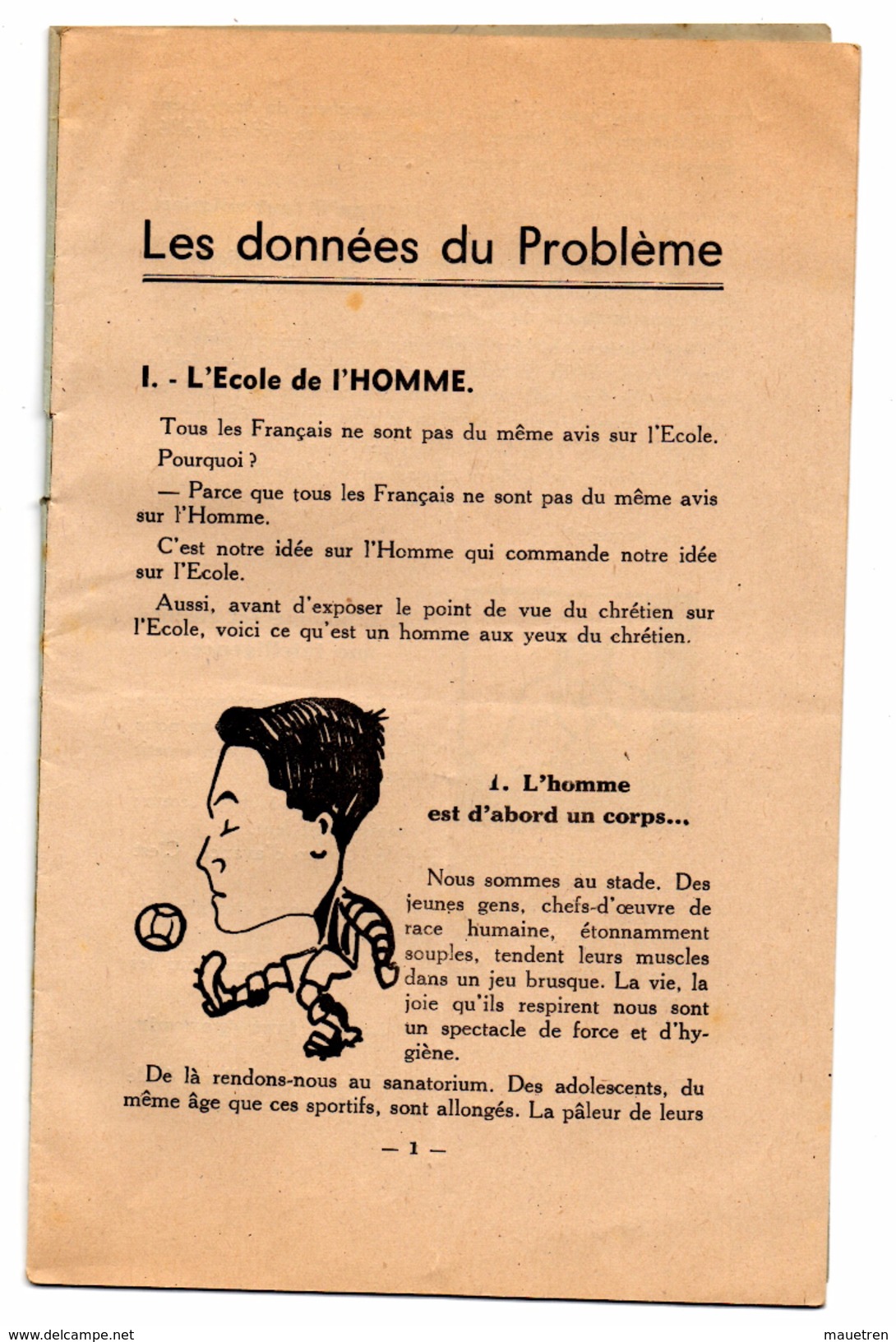 LE PROBLEME DE L'ECOLE Par A. Rousseaux Illustré Par A. Dussarthou Imprimerie Forestié Montauban - Fiches Didactiques