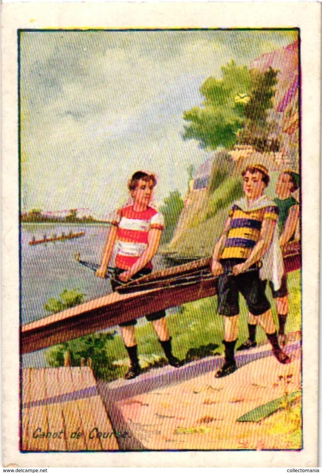 4 Trade Cards Chromo Rowing Canotage Regatta Skiff Sculling  Pub Bruxelles Lille  Choc Guérin Boutron ImpHérold Mertens - Rowing