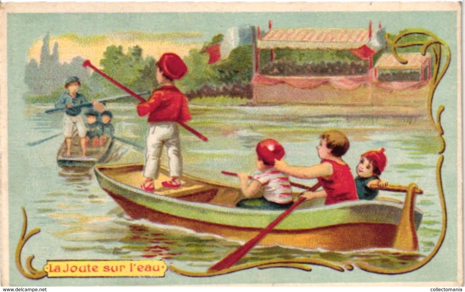 4 Trade Cards Chromo Rowing Canotage Regatta Skiff Sculling  Pub Bruxelles Lille  Choc Guérin Boutron ImpHérold Mertens - Rudersport