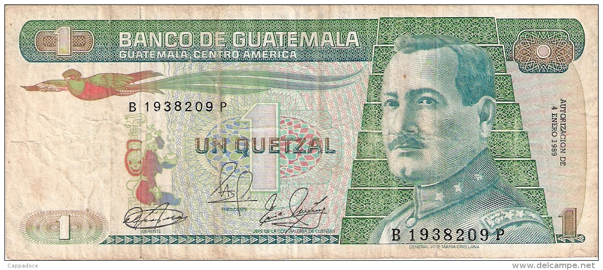 GUATEMALA   1 Quetzal   4/1/1989   P. 66 - Guatemala