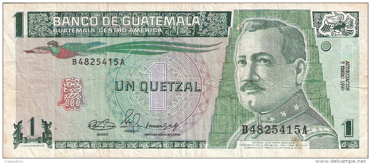 GUATEMALA   1 Quetzal   3/1/1990   P. 73a - Guatemala