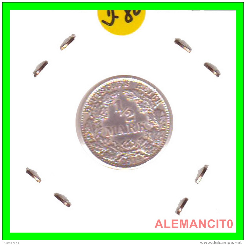 ALEMANIA- GERMANY  -  IMPERIO - DEUTSCHES REICH - 1/2  MARK  SILVER . AÑO 1914-J  PLATA - 1/2 Mark