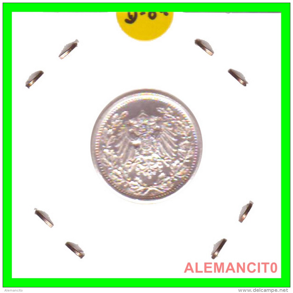 ALEMANIA -GERMANY  -  IMPERIO - DEUTSCHES REICH - 1/2  MARK  SILVER . AÑO 1917-A  PLATA - 1/2 Mark