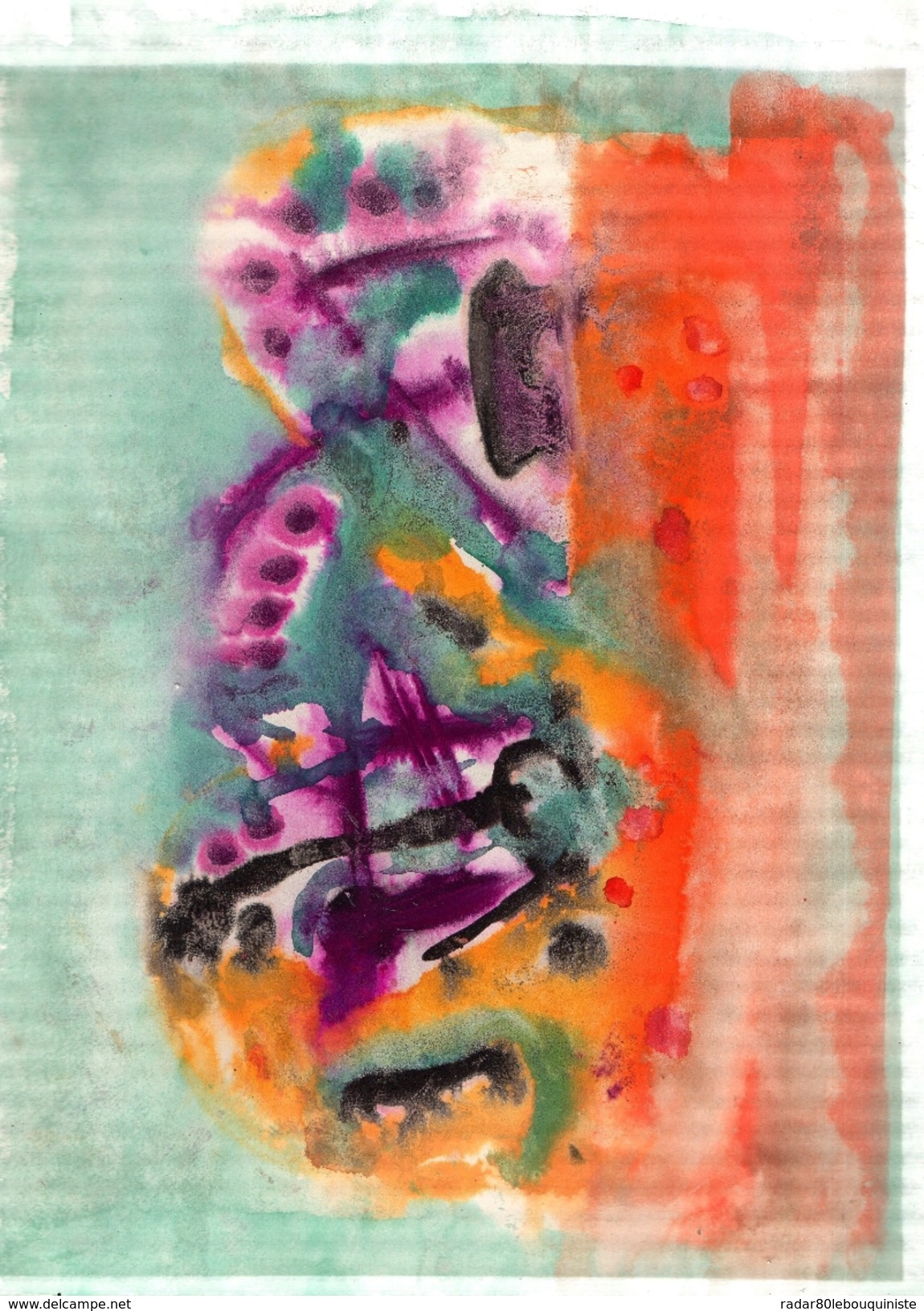 TESSON Gérard.Gouache.Abstraction Lyrique.dessin :306 X 243 Mm.non Signée - Dessins