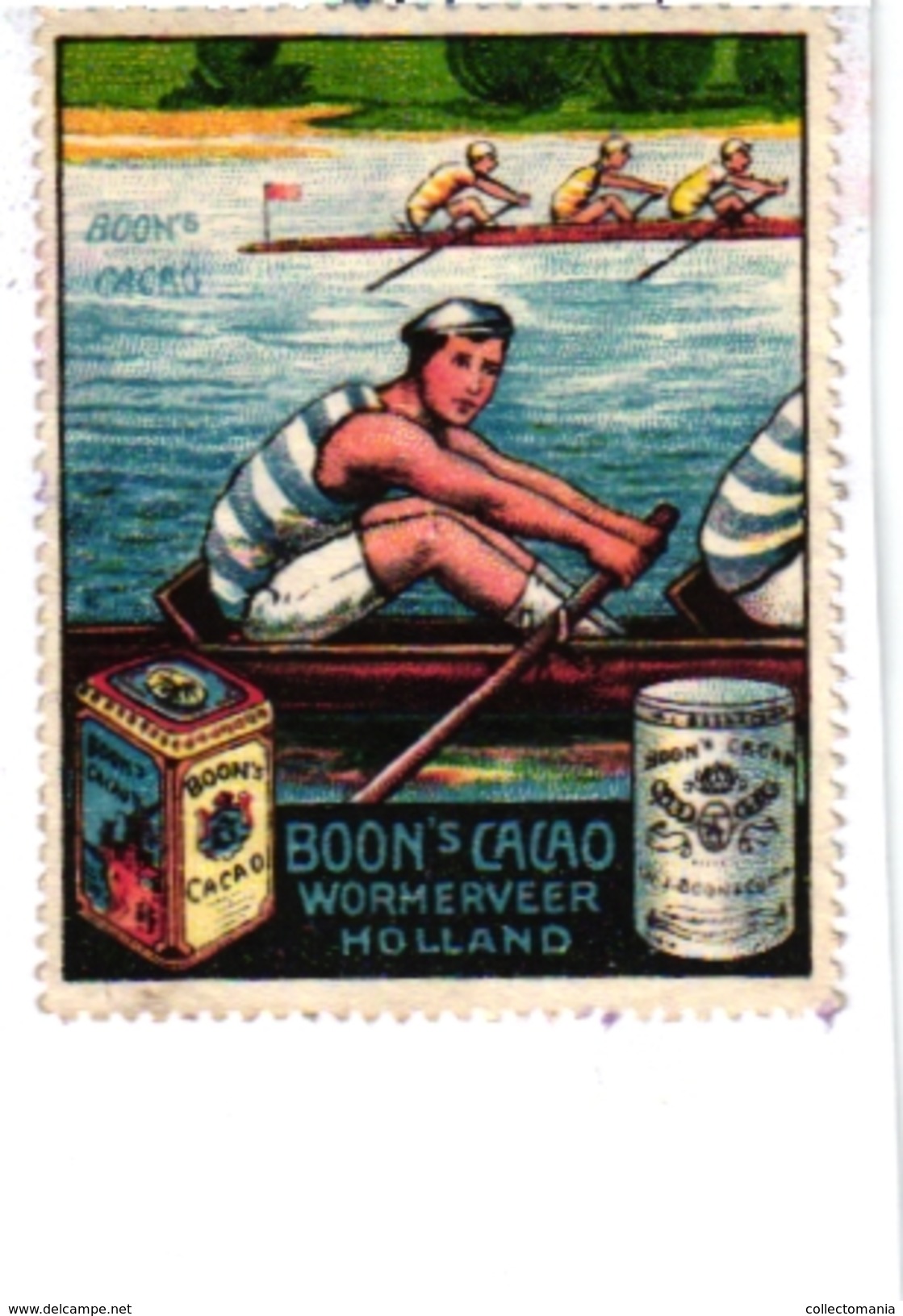 2 Poster Stamps Cinderella Rowing Canotage Regatta Skiff Sculling Pub  Schocolade Trumpf Boon's Cacao Wormerveer - Rudersport