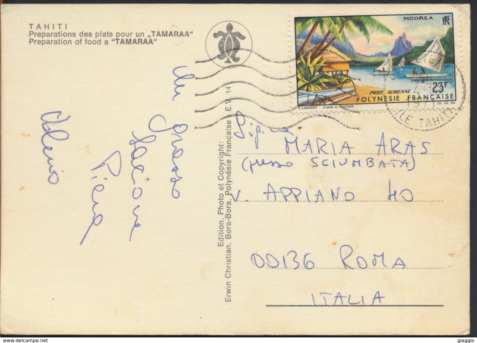 °°° 1739 - TAHITI - PREPARATION OF FOOD A TAMARAA - 1971 With Stamps Polynesie Francaise °°° - Tahiti