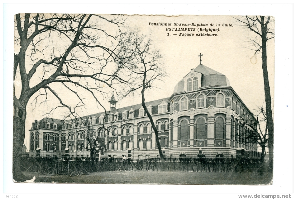 Pensionnat St-Jean-Baptiste De La Salle - Estaimpuis (Belgique) - 1 - Façade Extérieure  (1913) - Estaimpuis