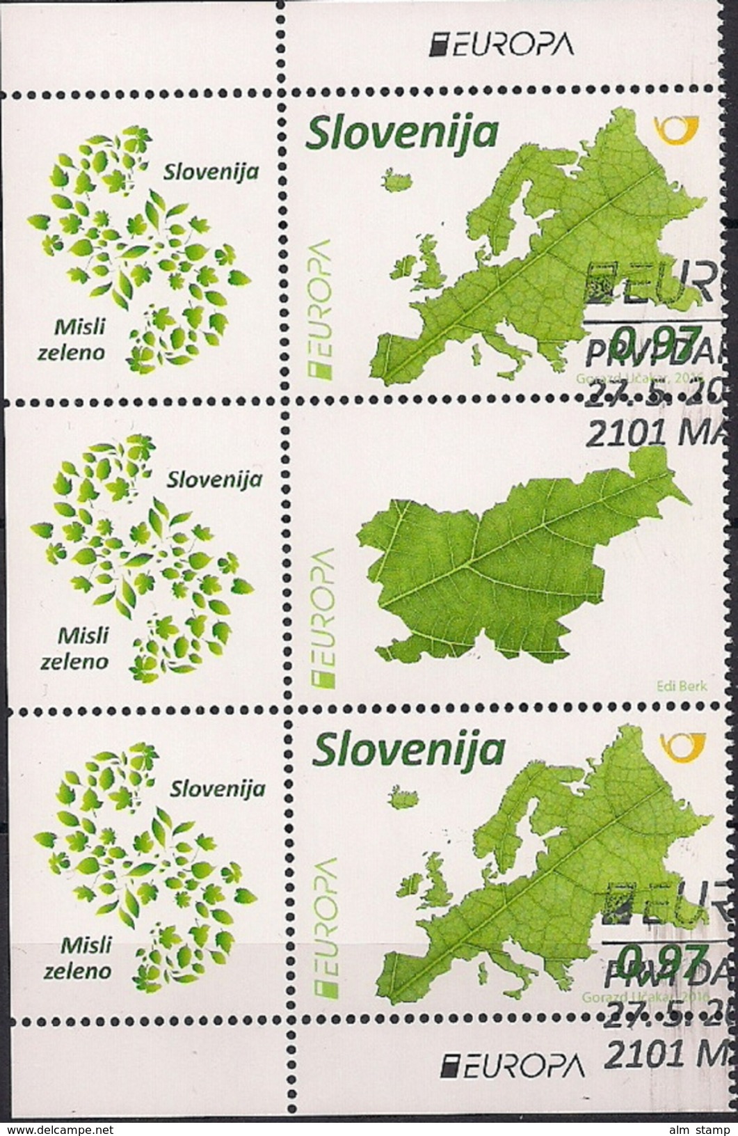 2016 Slowenien Mi. 1199-1200 Used   Europa: Umweltbewusst Leben - 2016