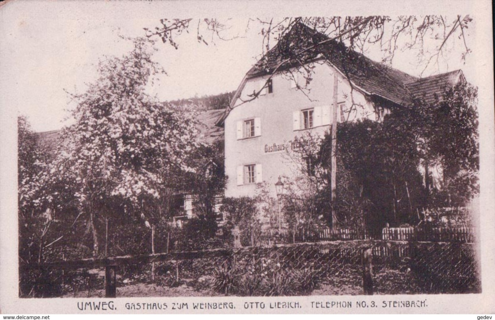 Allemagne, Umweg. Gasthaus Zum Weinberg Otto Liebich Steinbach, Censure (3) Usure Des Angles - Baden-Baden