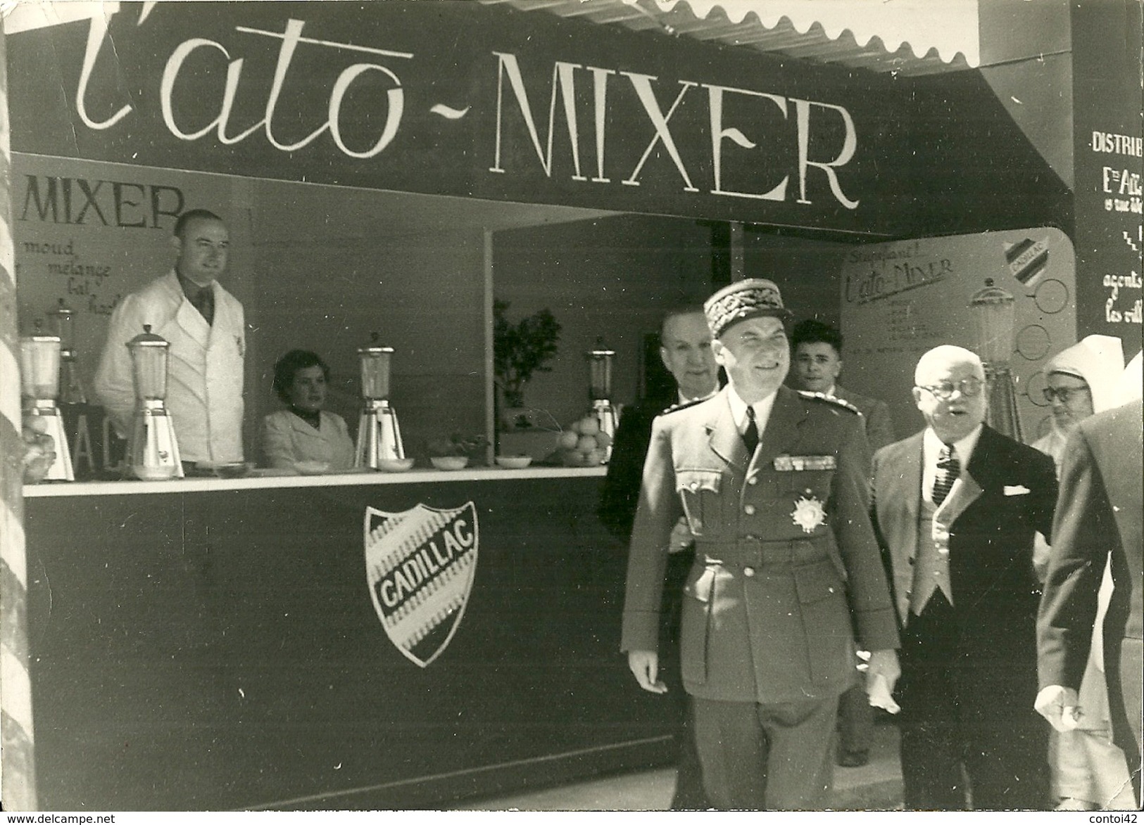 PHOTOGRAPHIE ORIGINALE MILITAIRE 1950 GENERAL JUIN INAUGURATION FOIRE DE RABAT MAROC MILITARIA PHOTOGRAPHE TELLIER - Autres & Non Classés