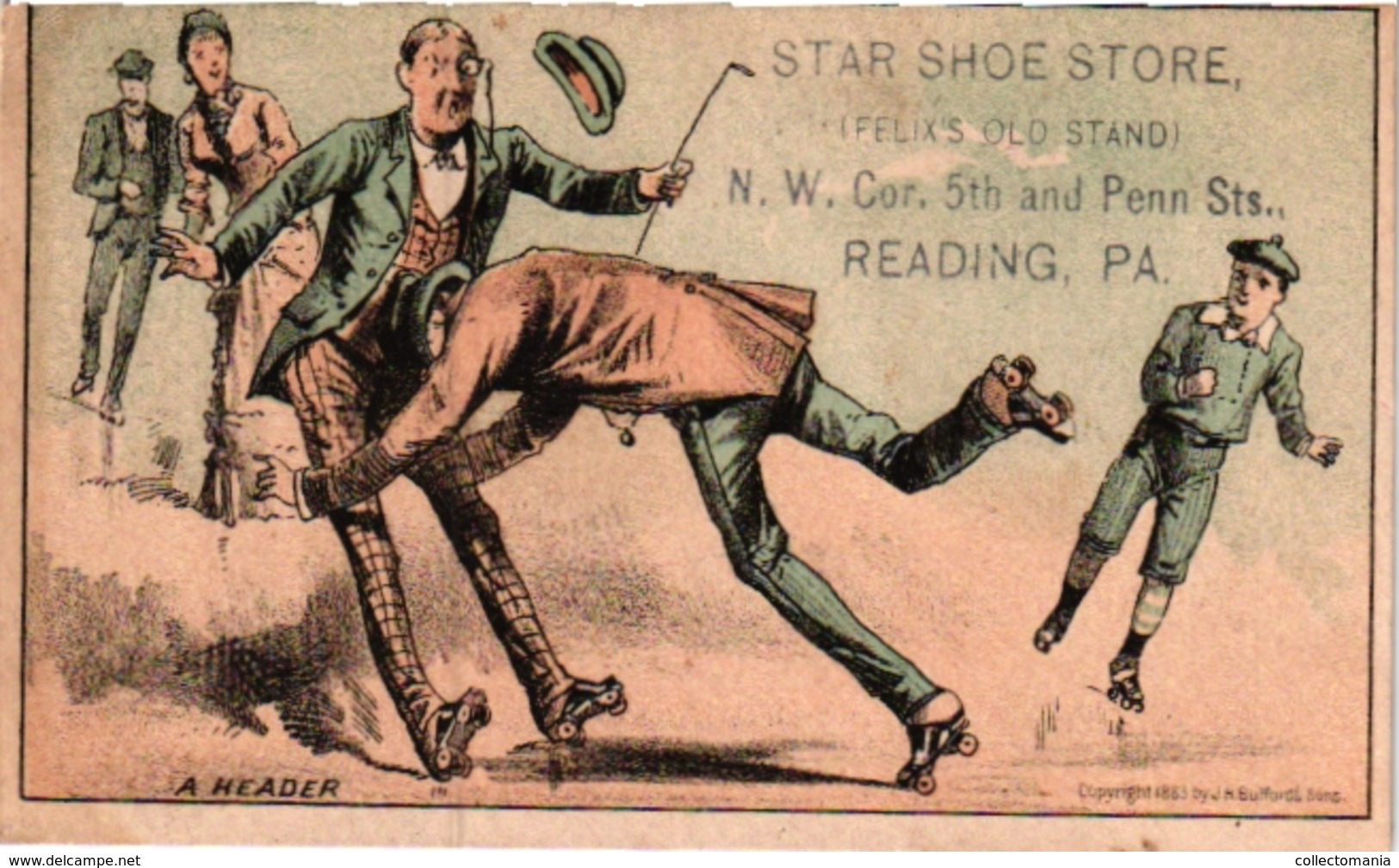 6Trade Cards Chromo Roller Skate Patinage à Roulettes Rollschuh Litho C1900 Pub Reading Soaps Roller Skating Rink 1882 - Autres & Non Classés