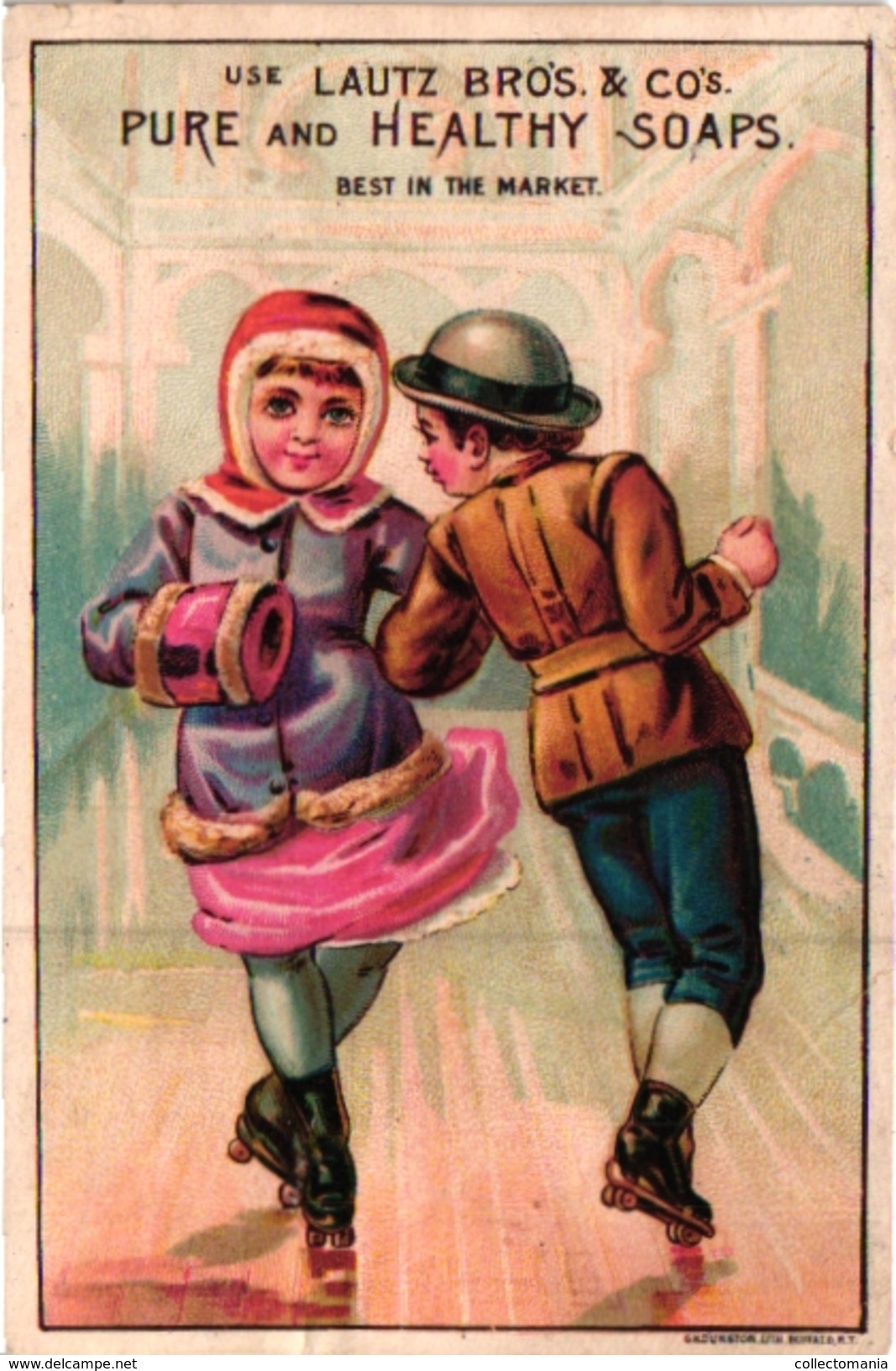 6Trade Cards Chromo Roller Skate Patinage à Roulettes Rollschuh Litho C1900 Pub Reading Soaps Roller Skating Rink 1882 - Autres & Non Classés