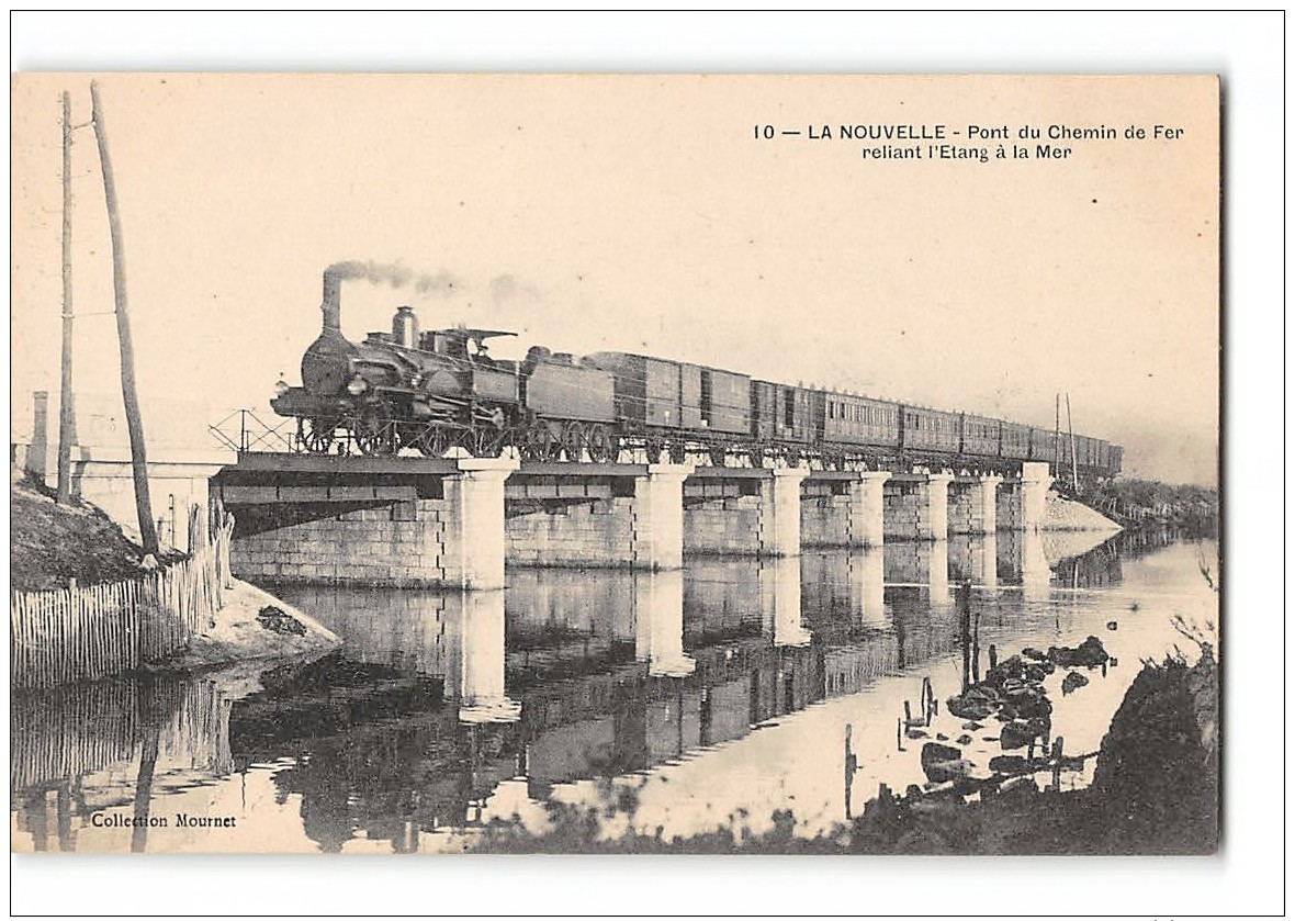 CPA 11 La Nouvelle Pont Du Chemin De Fer Reliant L'etang à La Mer Et Le Train - Port La Nouvelle