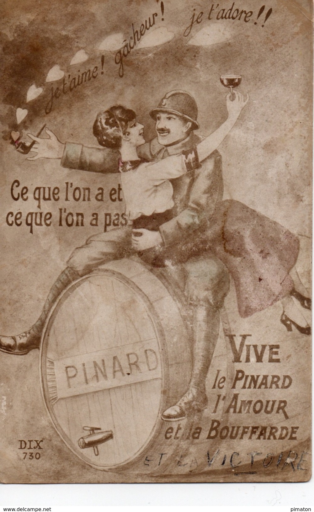 CPA Patriotique - VIVE Le Pinard ...bourffarde - Guerre 1914-18