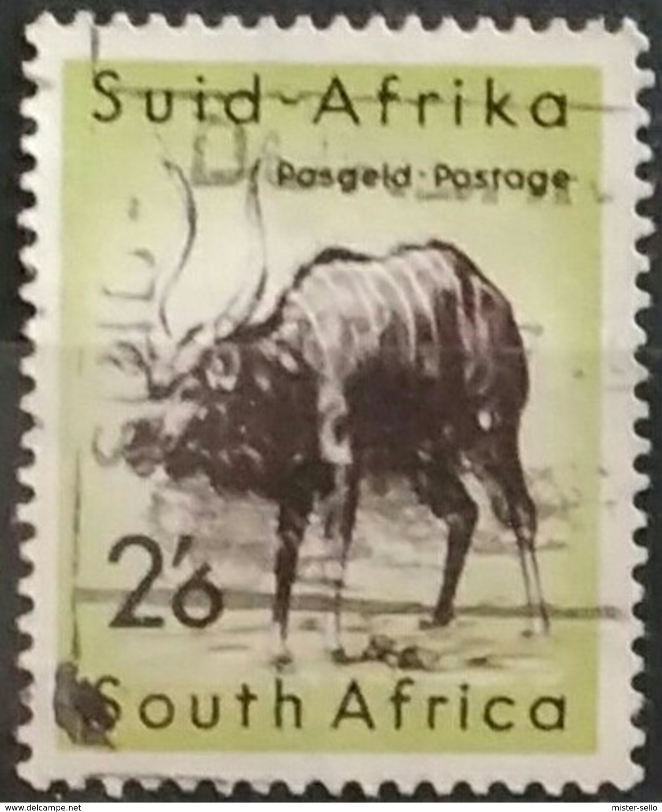 SUDAFRICA - AFRICA DEL SUR 1954 Local Animals. USADO - USED. - Usados