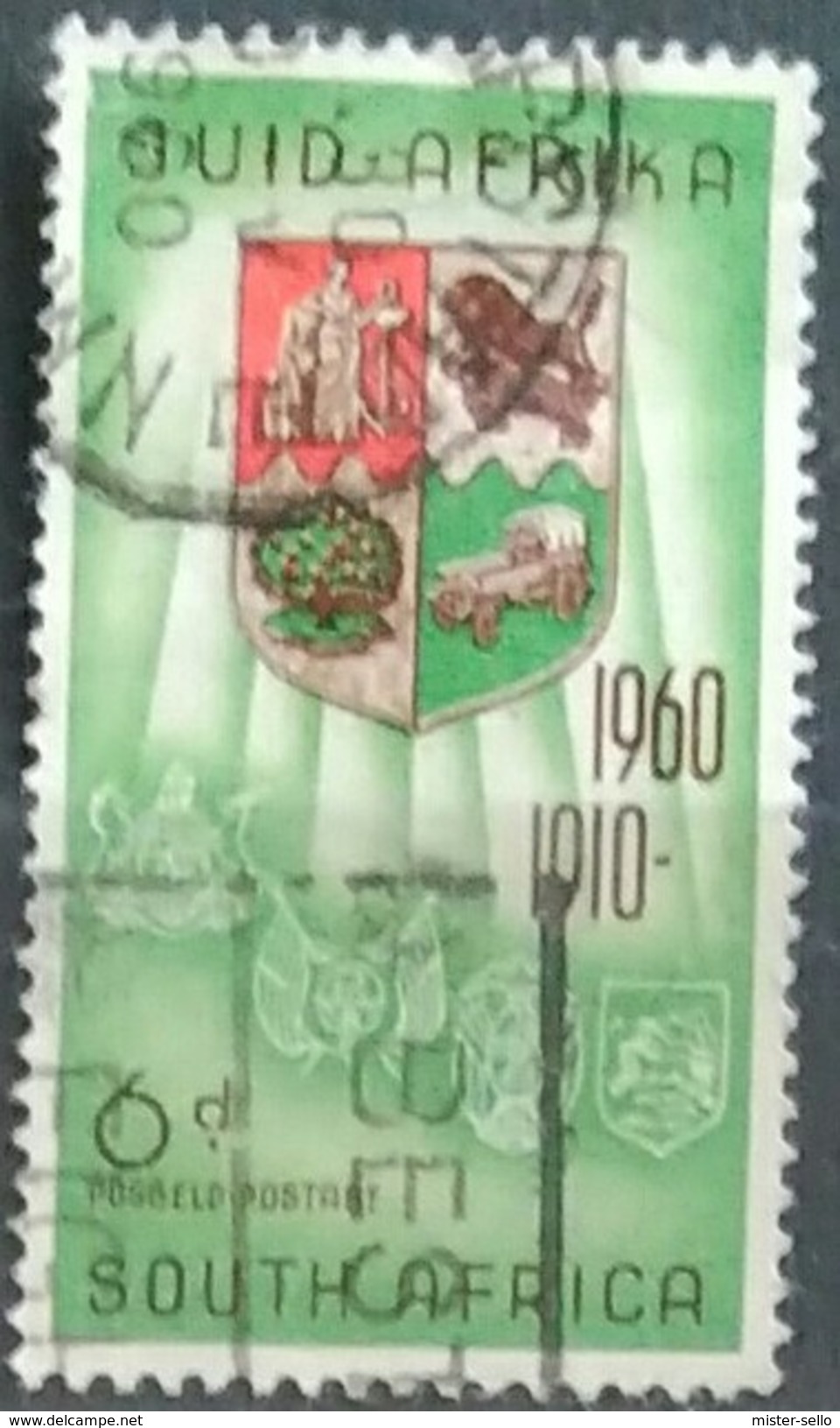 SUDAFRICA - AFRICA DEL SUR 1960 The 50th Anniversary Of Union Of South Africa USADO - USED. - Usados