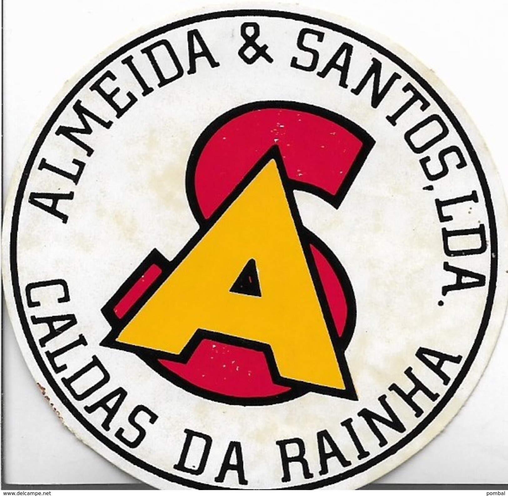 VINTAGE PORTUGUESE  Sticker ALMEIDA E SANTOS CALDAS DA RAINHA - Autocollants