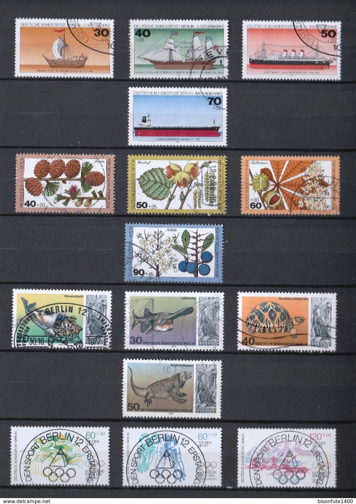 Jolie Petite Collection De Timbres Allemagne Berlin Avec Jolies Oblitérations Et Séries Complètes (voir Les 15 Photos) - Collections (with Albums)