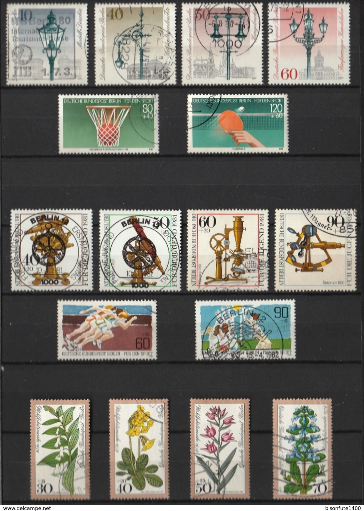 Jolie Petite Collection De Timbres Allemagne Berlin Avec Jolies Oblitérations Et Séries Complètes (voir Les 15 Photos) - Collections (en Albums)