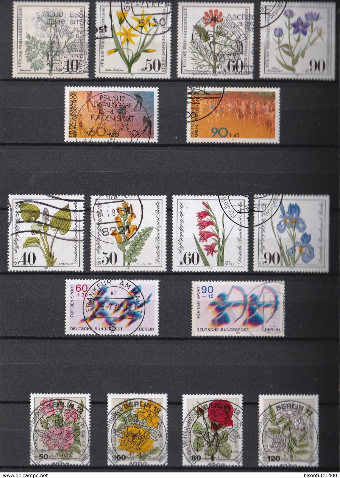 Jolie petite collection de timbres Allemagne Berlin avec jolies oblitérations et séries complètes (voir les 15 photos)