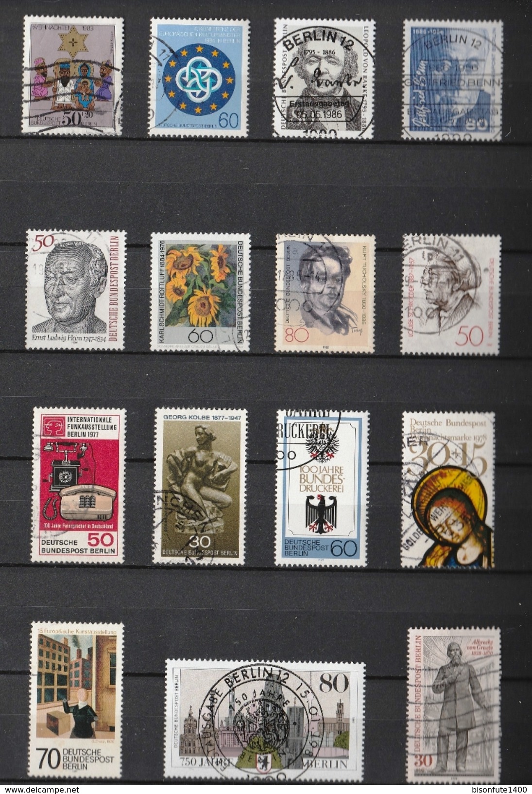 Jolie petite collection de timbres Allemagne Berlin avec jolies oblitérations et séries complètes (voir les 15 photos)