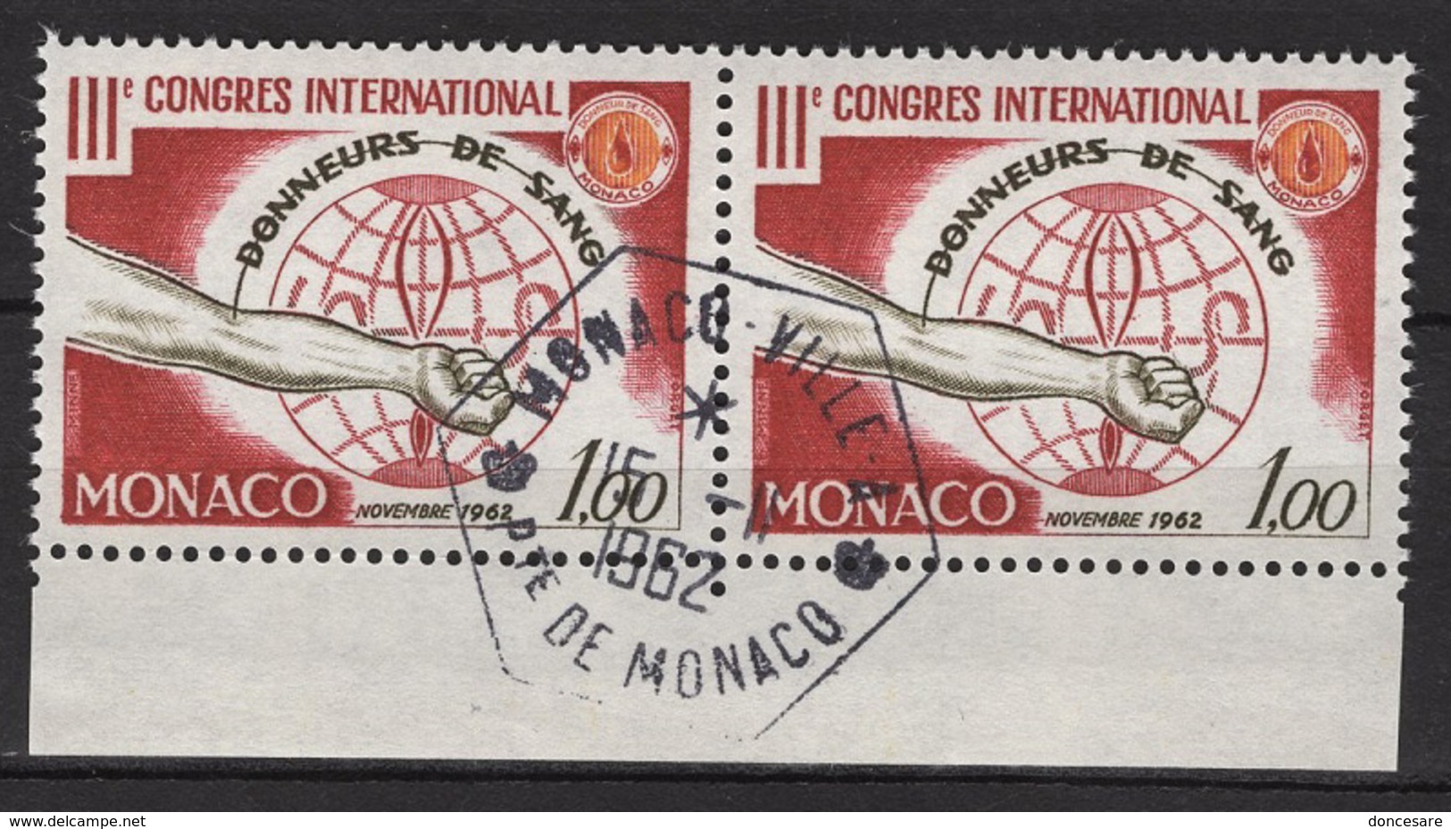 MONACO 1962 PAIRE N° 598 OBLITERES / FD586 - Oblitérés