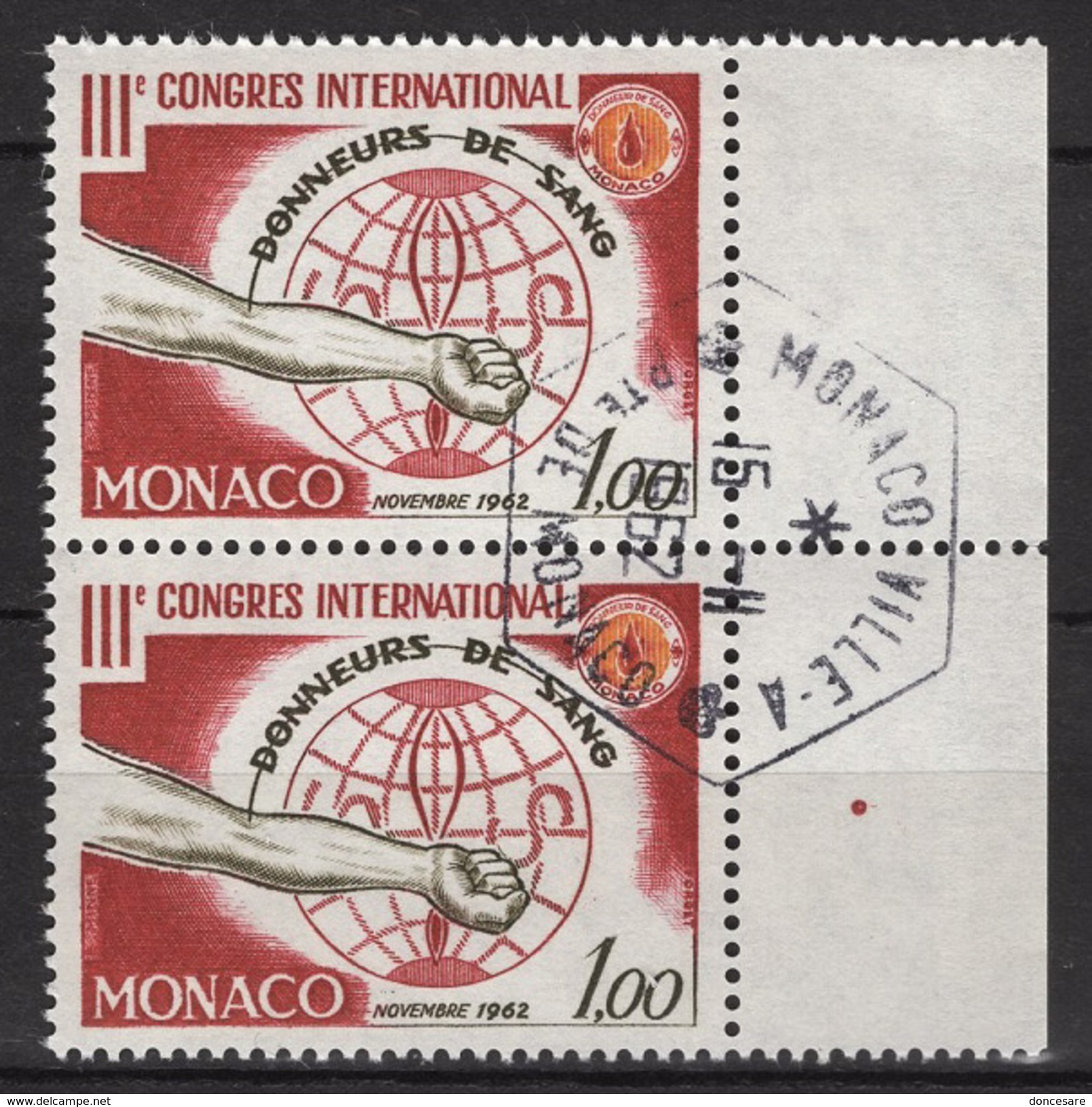 MONACO 1962 PAIRE N° 598 OBLITERES / FD586 - Usados
