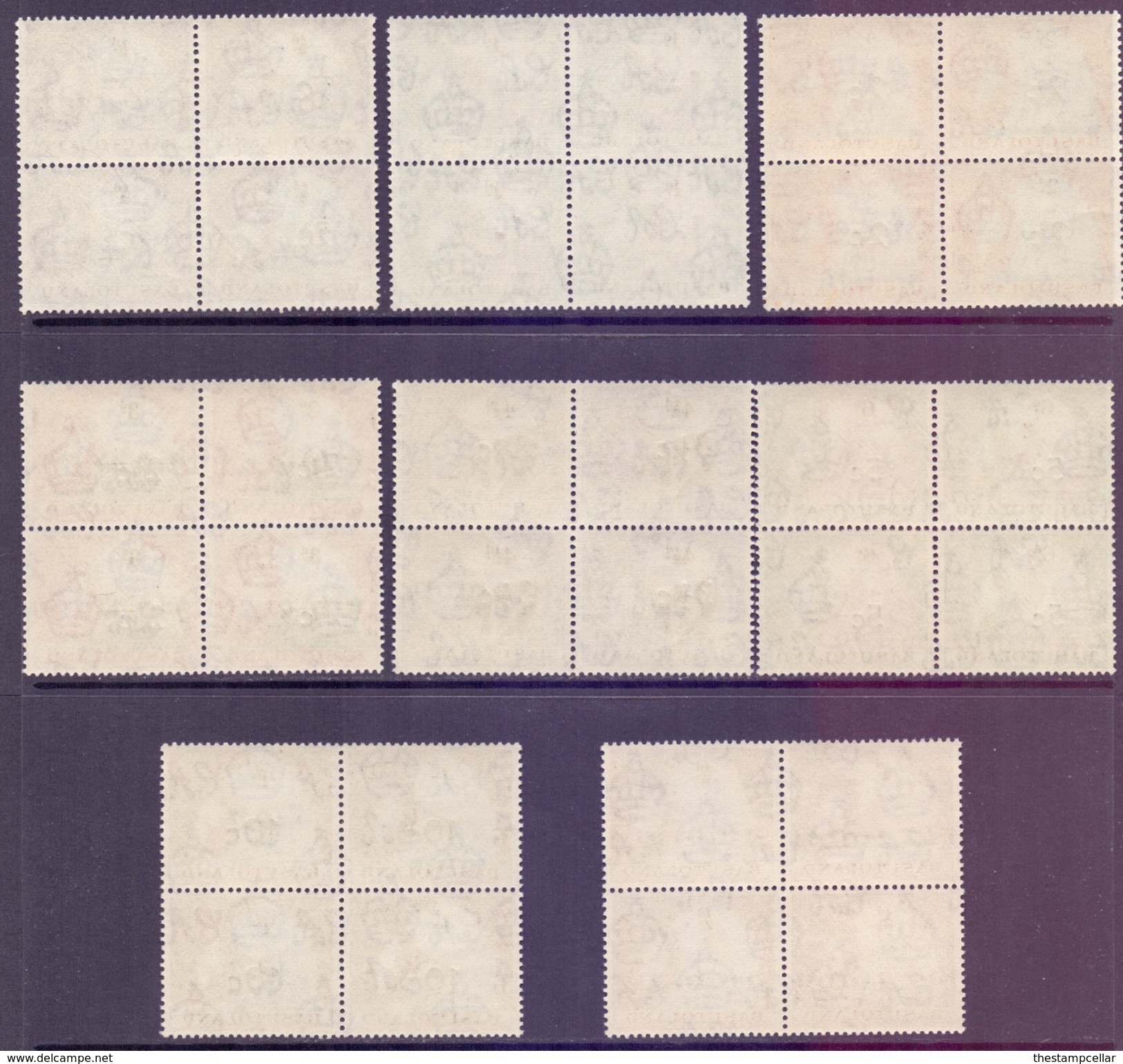 Basutoland Scott 46 & 61/67 - SG43 & 58/64, 1954 1/2d & 1961 Set To 10c Blocks Of 4 MNH** - 1933-1964 Crown Colony