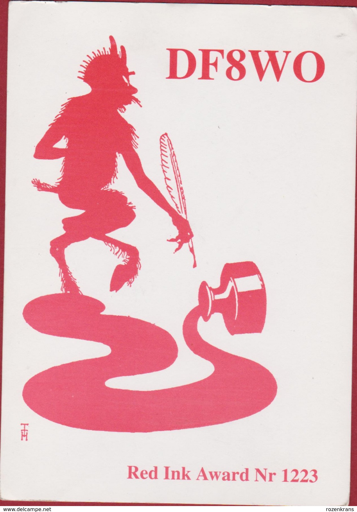 QSL Card Amateur Radio Station Biersdorf Germany Duivel Diable Devil Teufel Diablo Diavolo QTH Illustrator Illustrateur - Radio Amateur