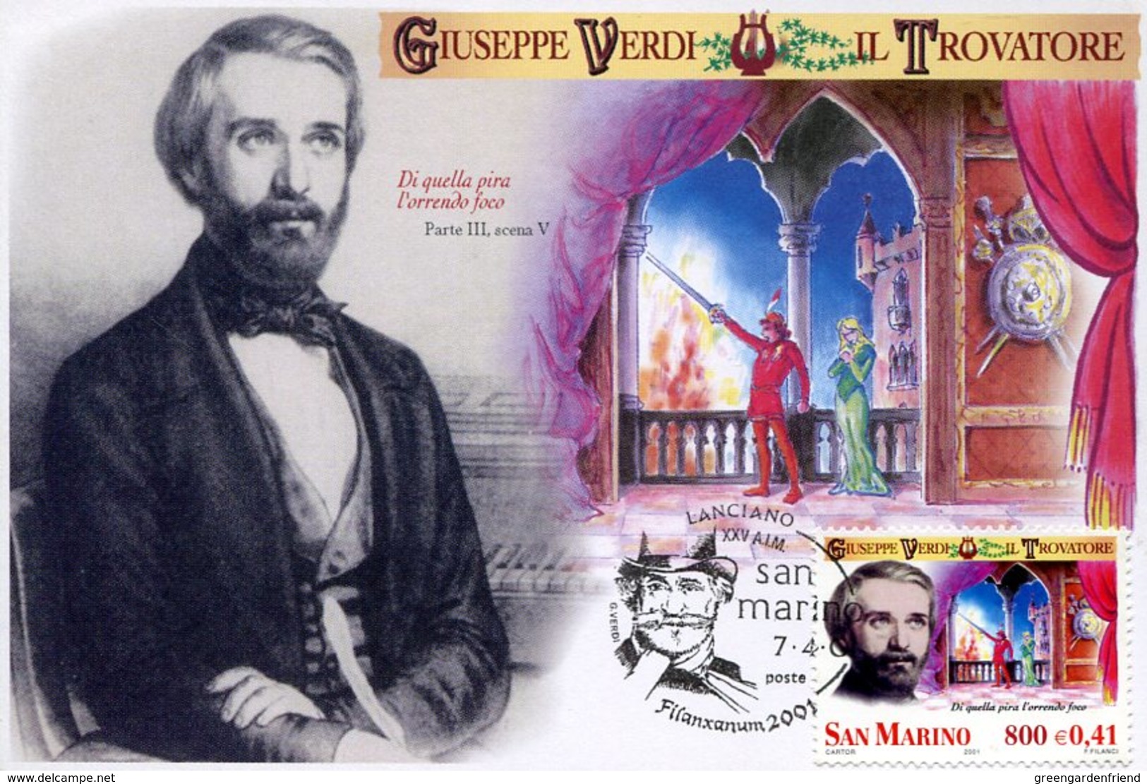 19592 San Marino, Maximum 2001, Giuseppe Verdi,  Music Opera Composer, Trovatore Music Opera - Music