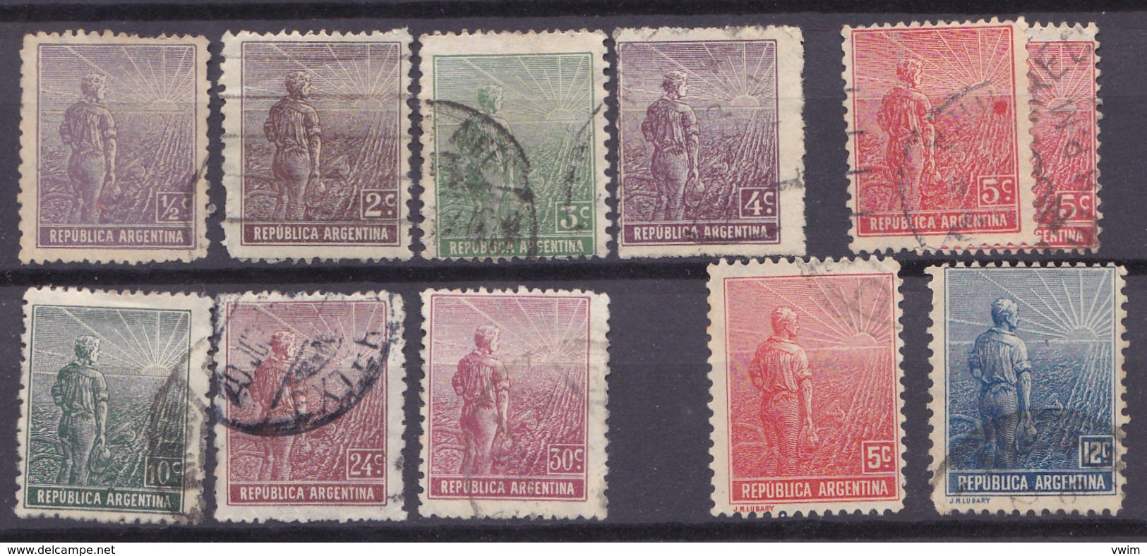 ARGENTINIË -  Argentina - 1911 - Mi.: Nr 154,155,158,159,160,161,163,164,166,171 - Gebruikt/used/oblit./gebraucht  - ° - Usati