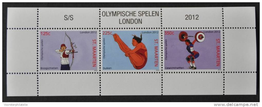 SINT MAARTEN ++ 2012 BLOK OLYMPISCHE SPELEN OLYMPICS OLYMPIQUE MNH ** - Niederländische Antillen, Curaçao, Aruba