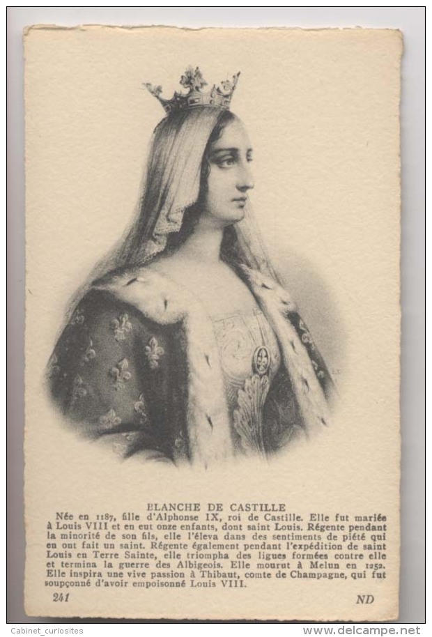 BLANCHE De CASTILLE - Portrait - Familles Royales