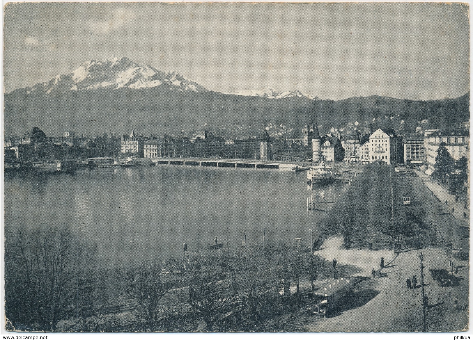 Luzern Mit Pilatus - Belebt Mit Saurerpostauto - Lucerne