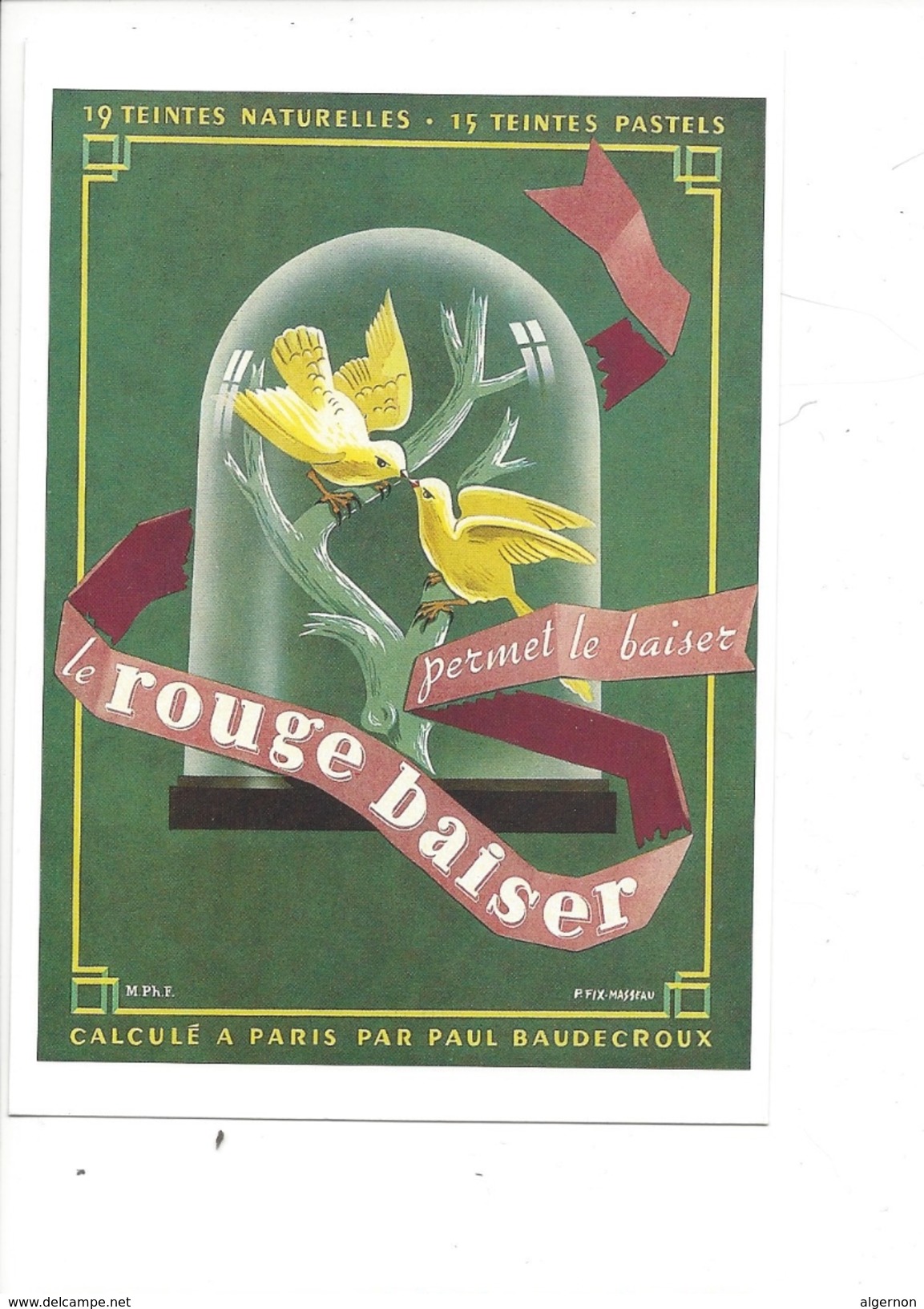 16317 - Le Rouge Baiser Permet Le Baiser Deux Colombes  Reproduction D'affiche - Publicité