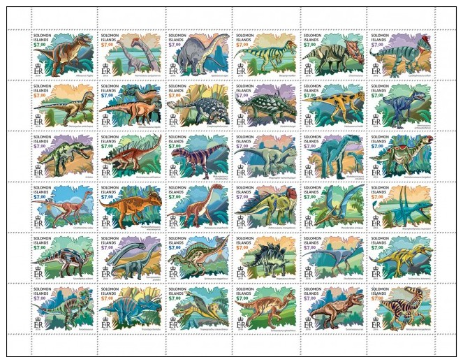 Z08 SLM16419a SOLOMON ISLANDS 2016 Dinosaurs Full Sheet MNH ** Postfrisch - Solomoneilanden (1978-...)