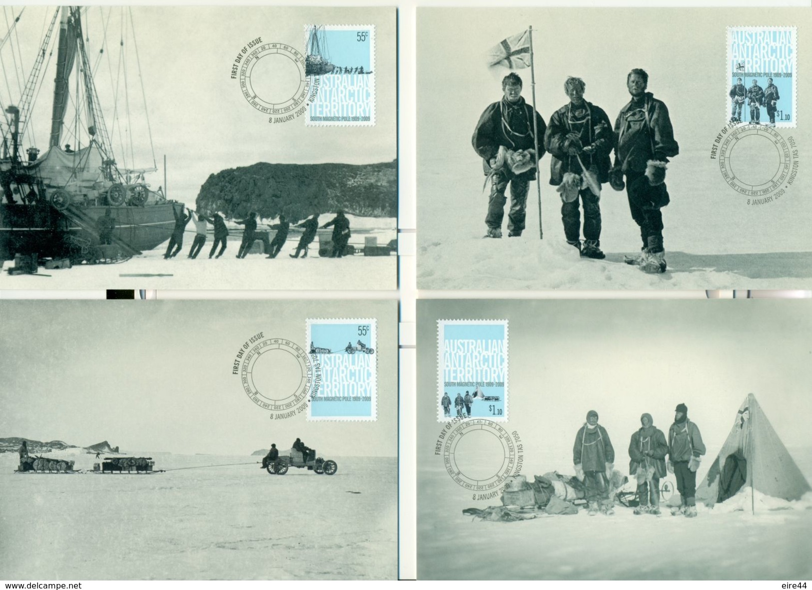 AAT Australian Antarctic Territory 2009 CM Maximum Card South Magnetic Pole Set Complete - Maximum Cards