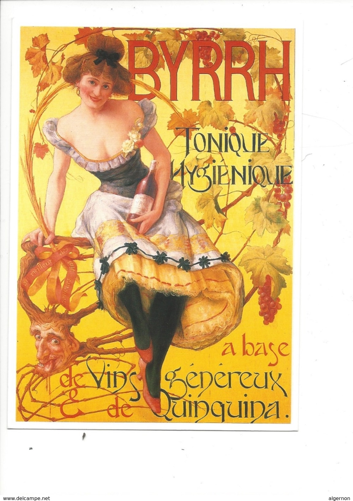 16330 - Byrrh Tonique Hygiénique Vins Généreux Quinquina Jeune Femme  Reproduction D'affiche - Publicidad