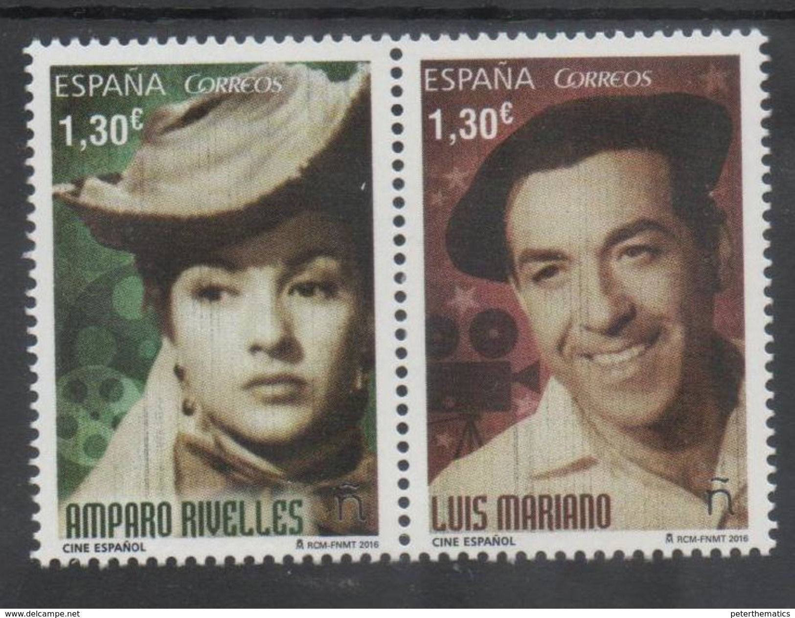 SPAIN, 2016, MNH,CINEMA, ACTORS, LUIS MARIANO, AMPARO RIVELLES, 2v - Cinema