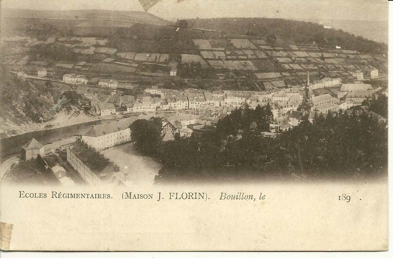 Bouillon Ecoles Régimentaires Maison J Florin  (tabac De La Semois) Année 189. - Bouillon